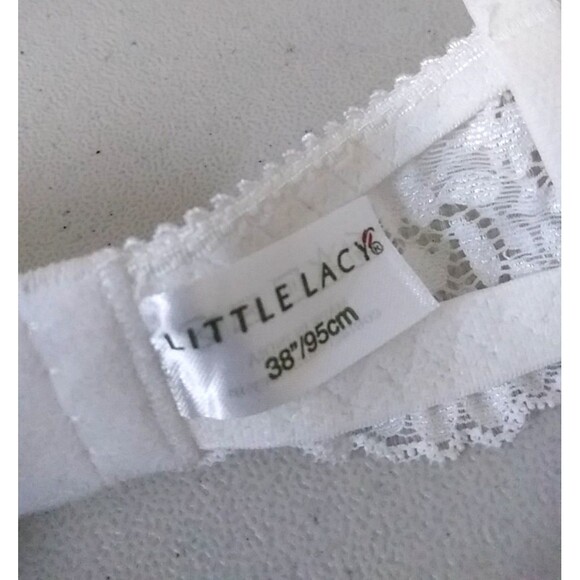 LITTLE LACY India Julia White Wire Free Lace Bra Bralette 38"/95 PVT Ltd NWT - Picture 7 of 12